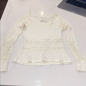 Ivory lace insert top